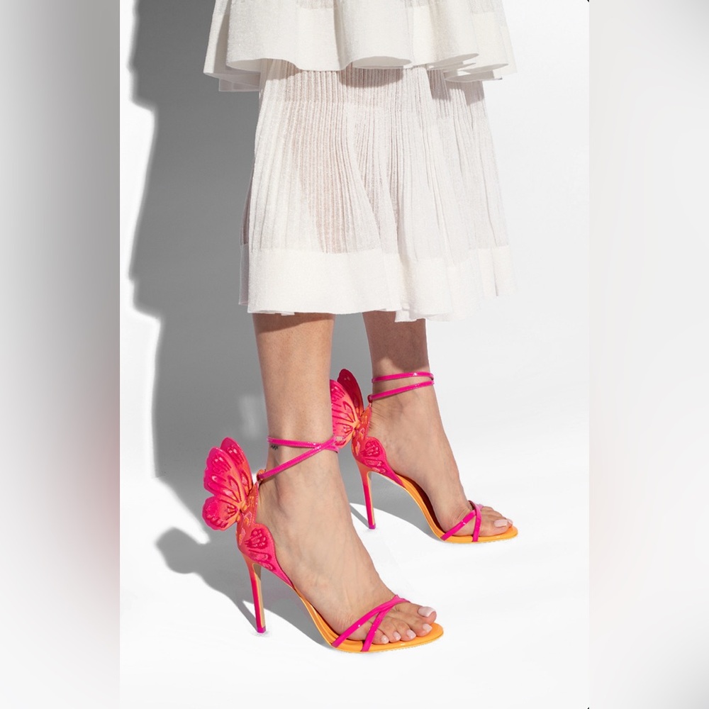 Sophia Webster Vibrant Pink and Yellow Heels - Picture 2 of 13